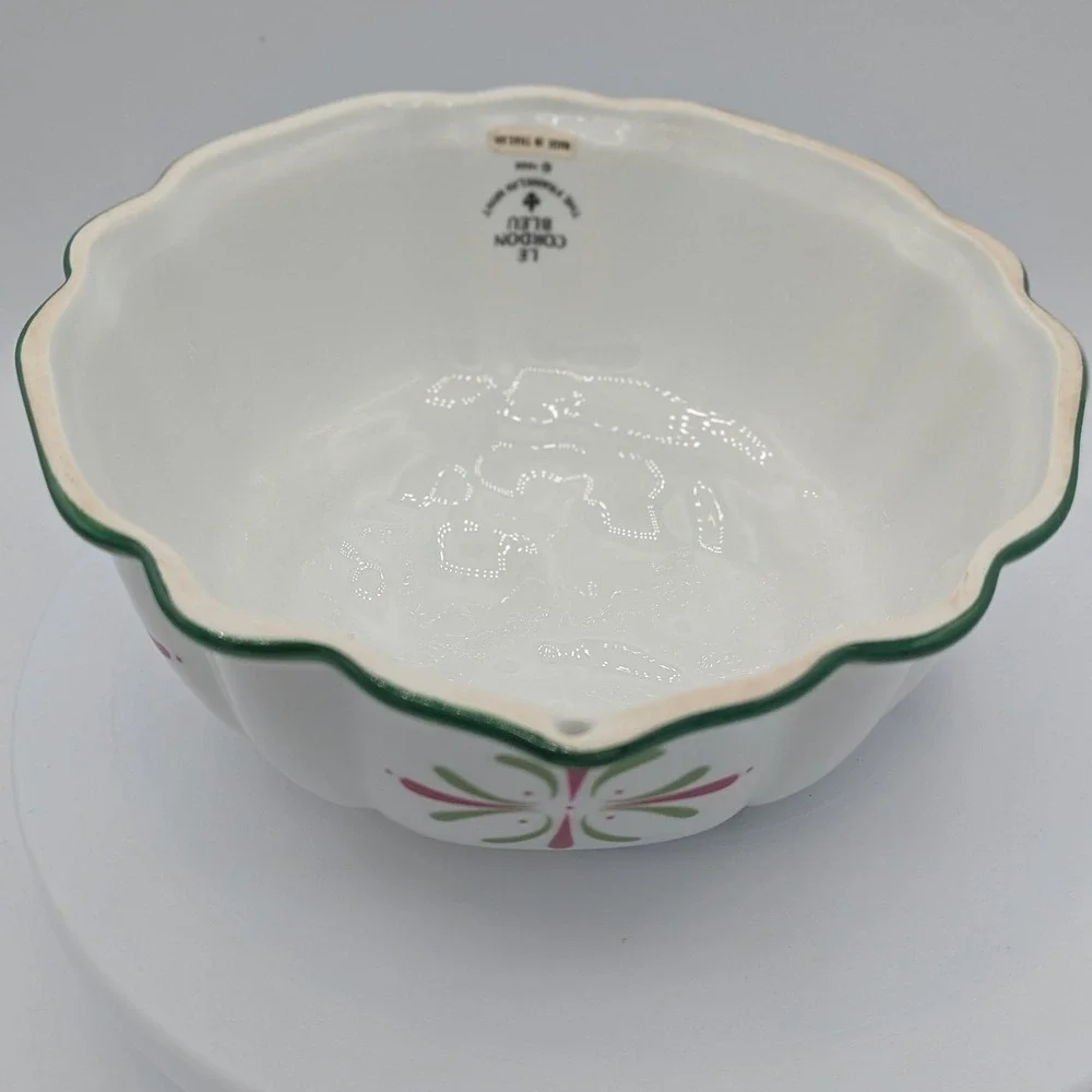 Le Cordon Bleu Jelly Mold Bowl Plum Floral Ceramic Vintage‎ 1986 Franklin Mint